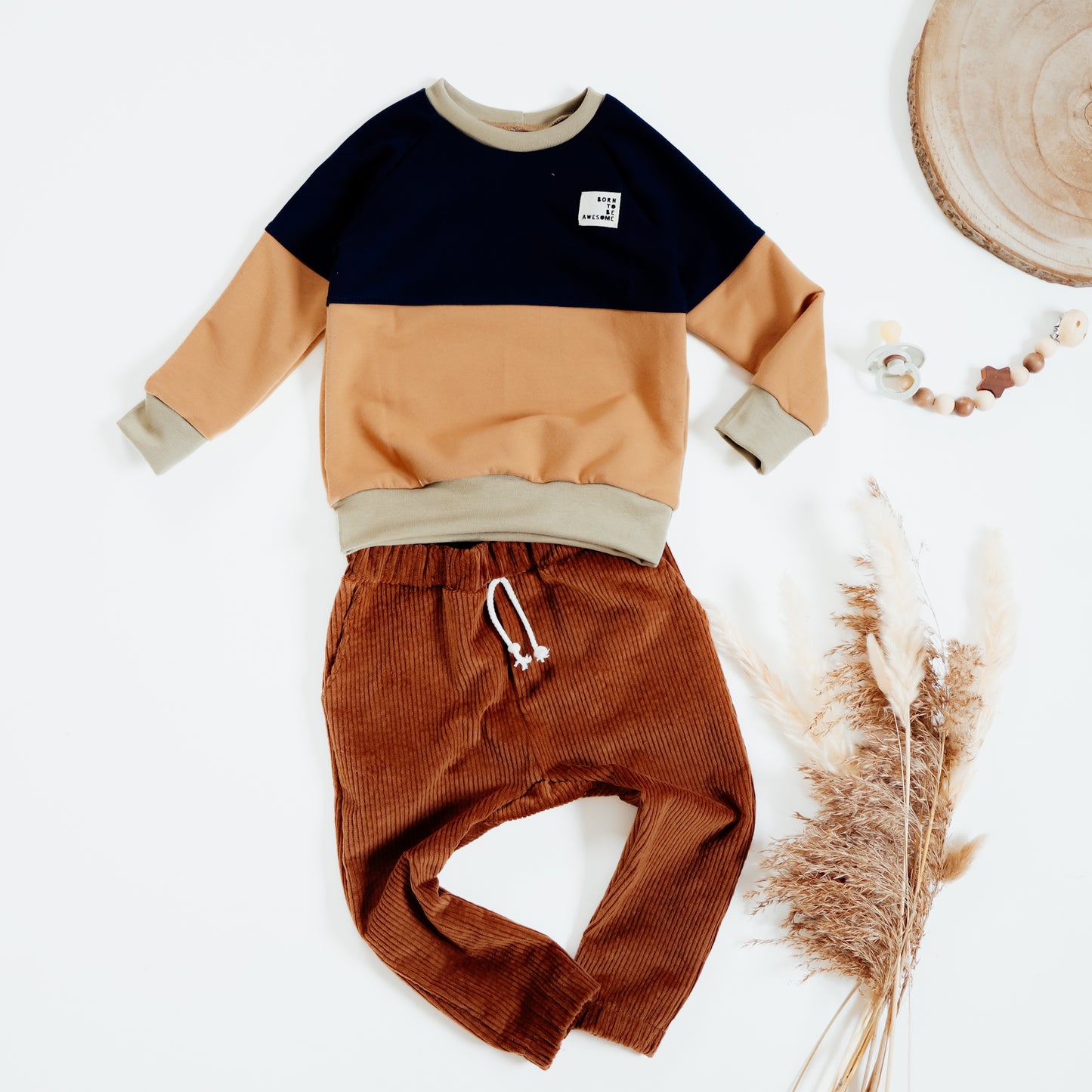 Pullover Ben, dunkelblau, kamel und olive