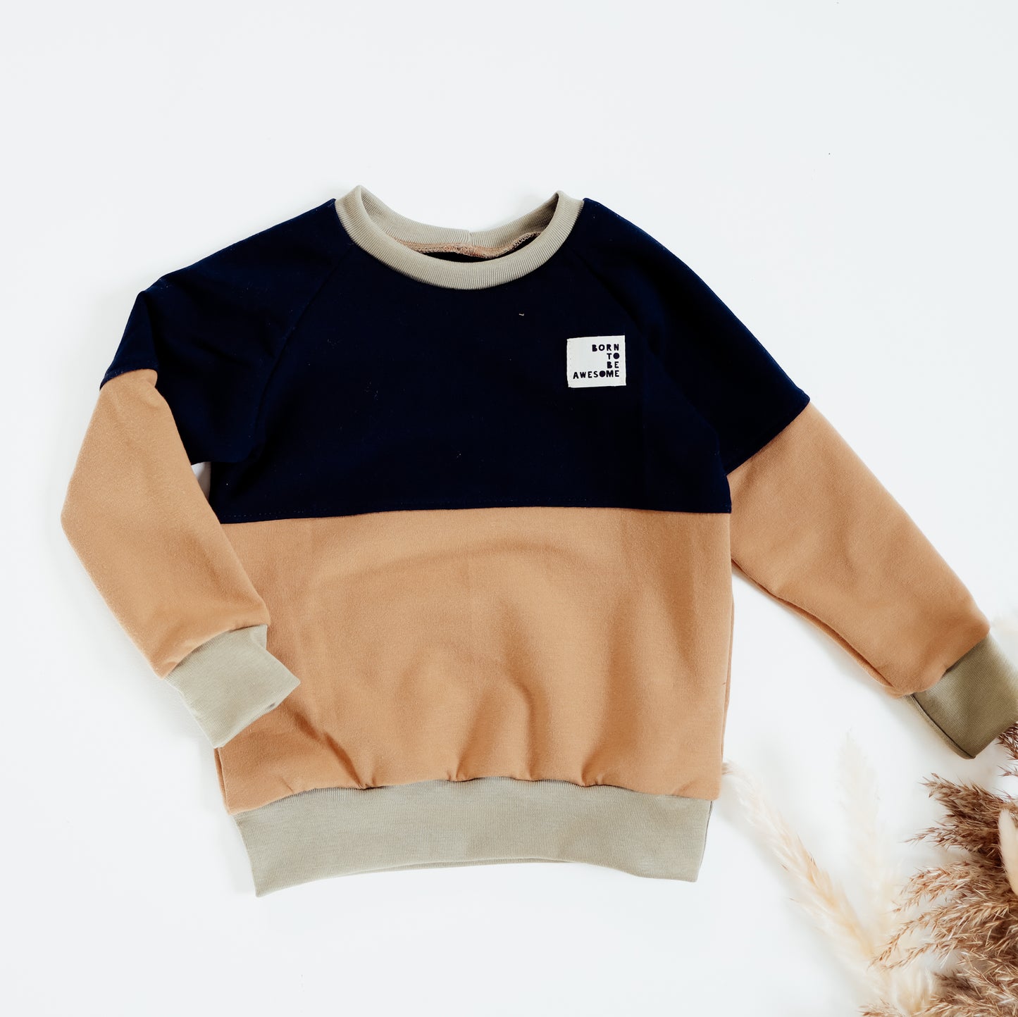 Pullover Ben, dunkelblau, kamel und olive