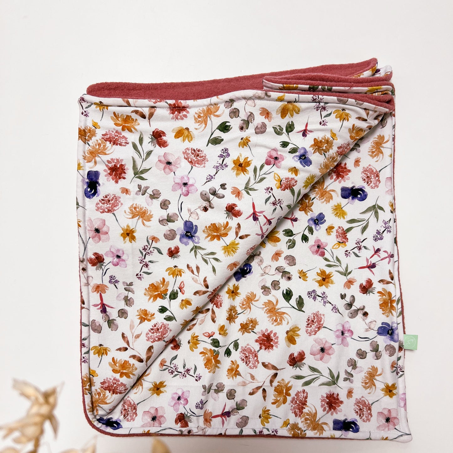 Babydecke - Walkstoffe & Blumen