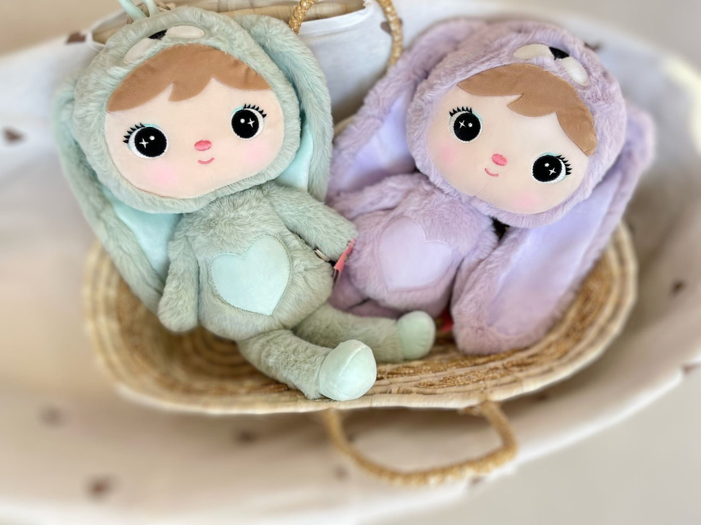 Personalisierter Metoo Teddybär-Hase in Lila