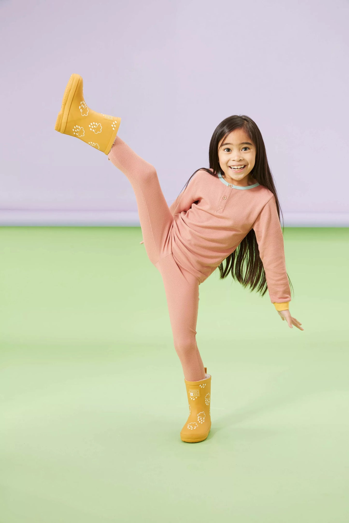 Winter-Gummistiefel für Kinder mit wechselnden Farben, Ocker
