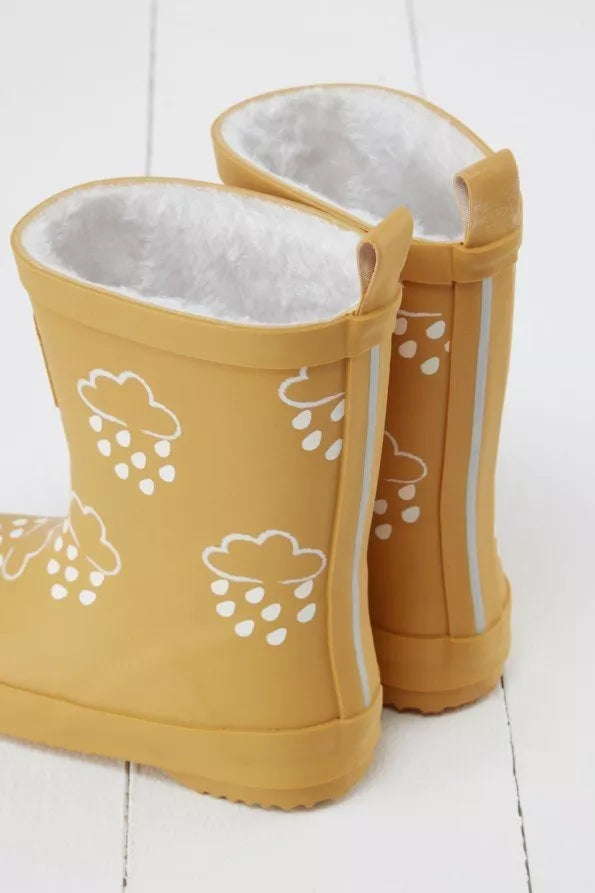 Winter-Gummistiefel für Kinder mit wechselnden Farben, Ocker