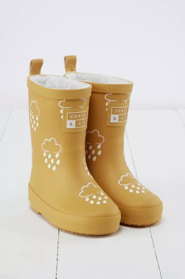 Winter-Gummistiefel für Kinder mit wechselnden Farben, Ocker