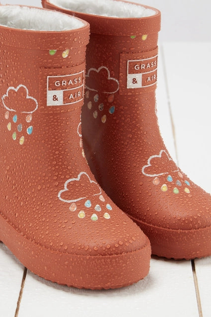 Winter-Gummistiefel für Kinder mit Farbwechsel, Burnt Orange