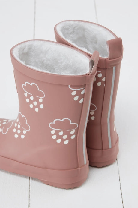 Winter-Gummistiefel für Kinder mit Farbwechsel, altrosa