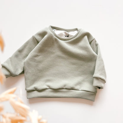 Wendbarer Pullover aus Bio-Stoff – Mint & Eisbär-Design