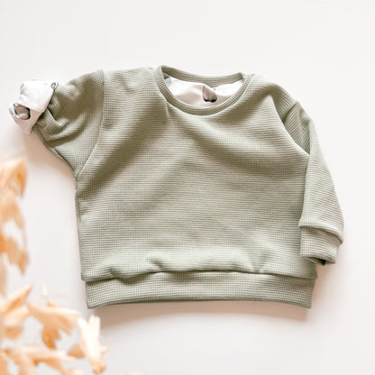 Wendbarer Pullover aus Bio-Stoff – Mint & Eisbär-Design