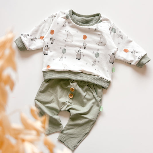 Set aus Wendepulli und Lounge pants für Baby & Kind - Bär