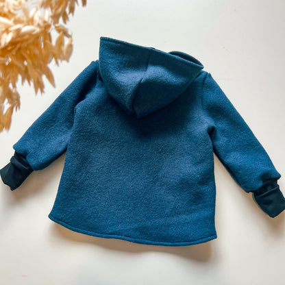 Montessori Walkjacke in Blau, magnetischen Reißverschluss