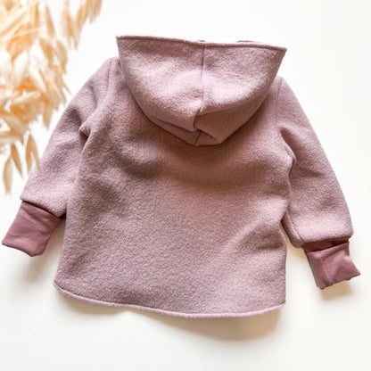 Montessori Walkjacke in Rosa, magnetischen Reißverschluss