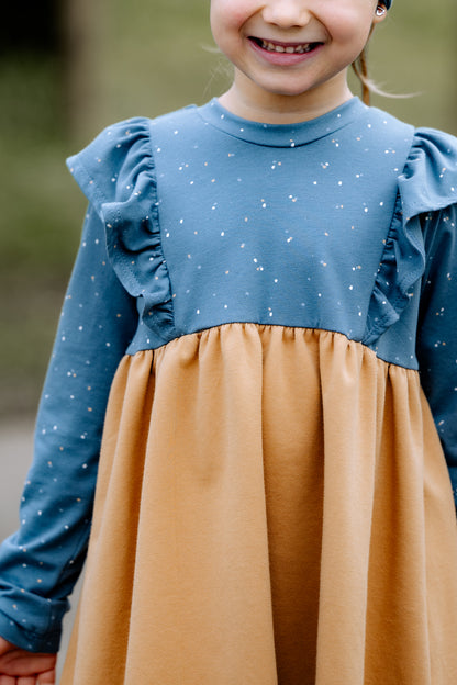 Kleid Mimi, Blaue Punkte und Kamel