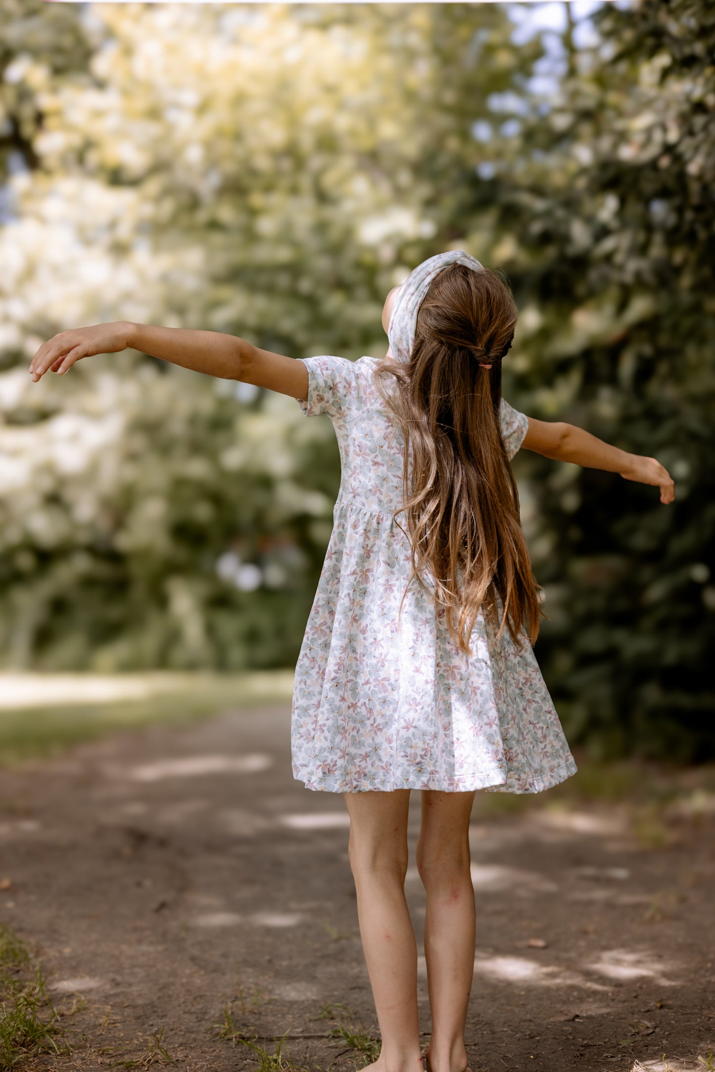 Set Rosalie,  Blumen Kleid und Stirband für Mädchen