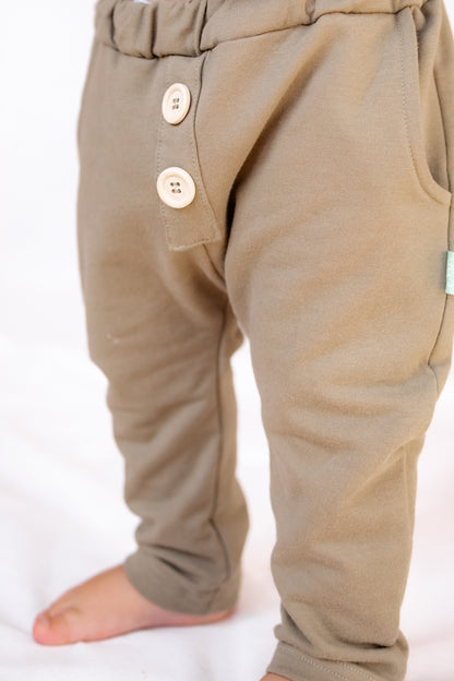 Lounge-Hose für Baby und Kind in Olive