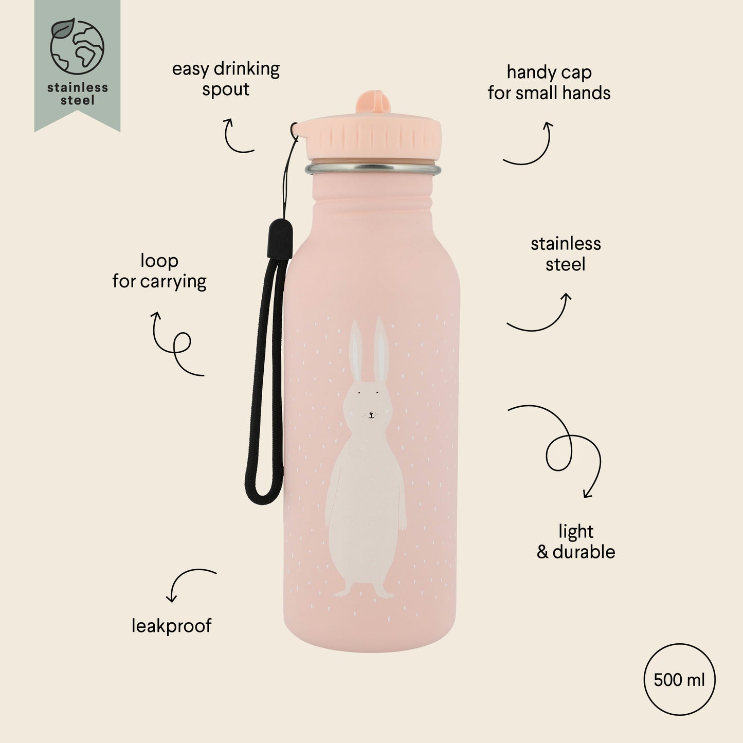 Trinkflasche 500ml - Mrs. Rabbit