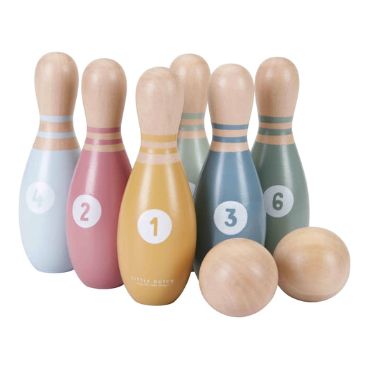 Bowling Set, Holzkegelspiel von Little Dutch