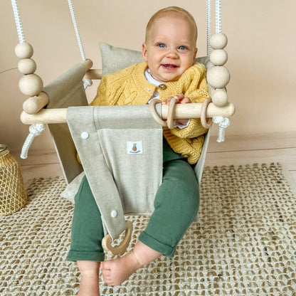 Babyschaukel Indoor natural beige