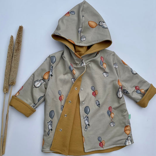 Reversible jacket for spring, mustard &amp; forest party