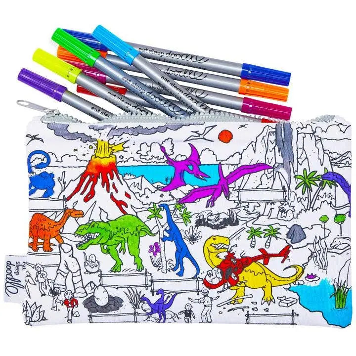 Pencil case with dinosaur