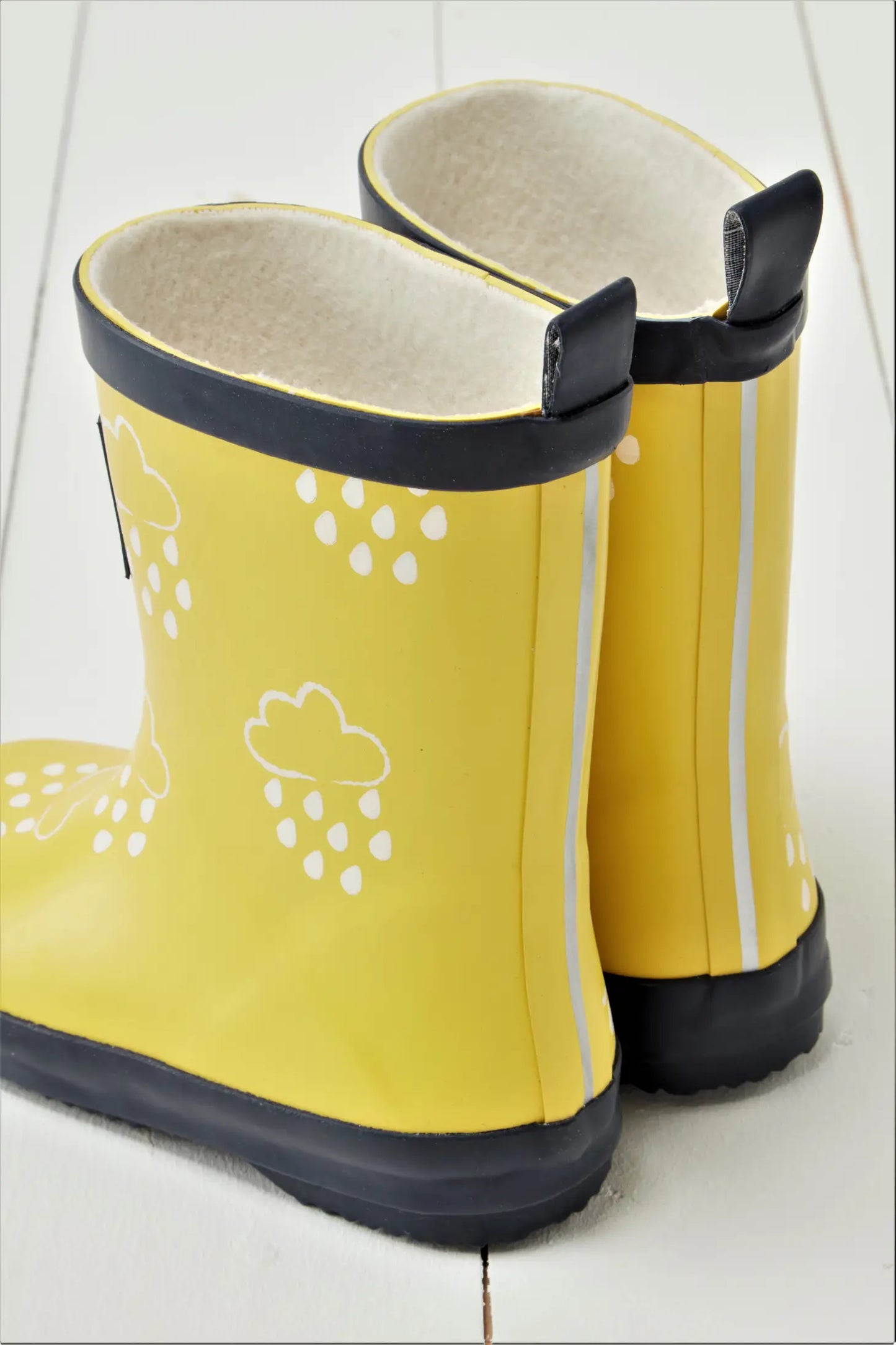 Rubber boots with changing colors, yellow