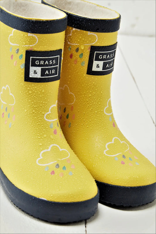 Rubber boots with changing colors, yellow