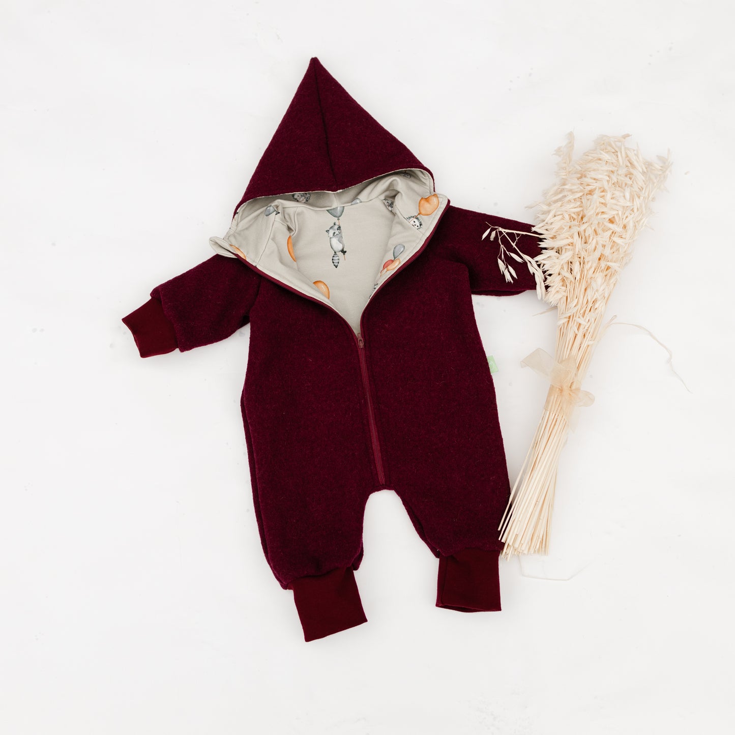 Zipped Walker Overall - Red &amp; Forest Party