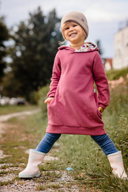 Kleid Mili - Waffel Himbeeren & Blumen