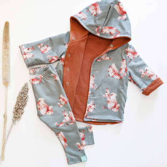 Squirrel, reversible jacket - set